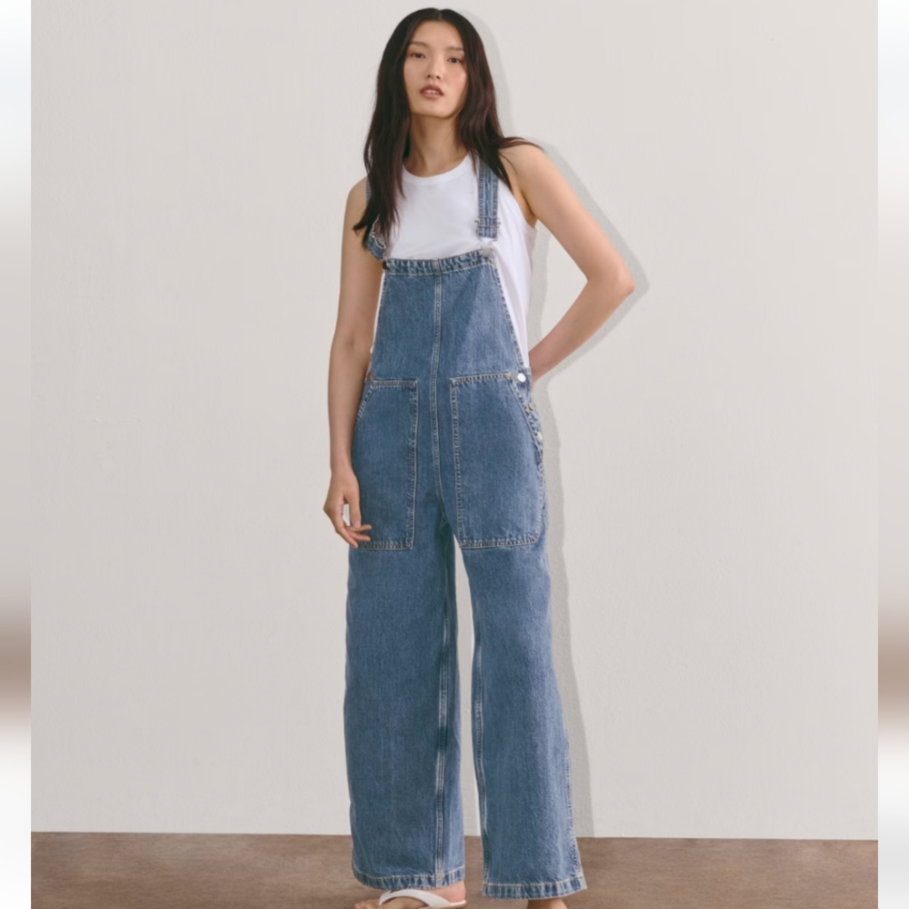Everlane Denim Gardener Overalls Size Medium